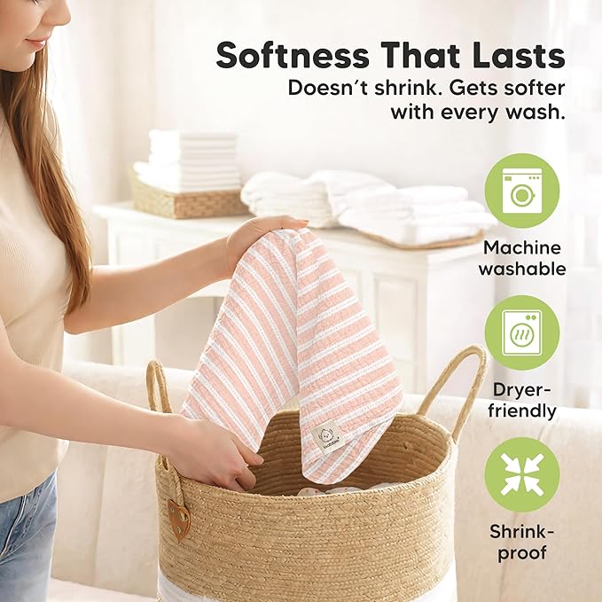 KeaBabies Organic Muslin Burp Cloths Baby Boy, Girl – 5-Pack 100% Cotton Muslin Burping Cloths for Babies, Newborn, 21x10 Large & Absorbent Spit Up Rags, Baby Washcloth, Infant Towels (Sweet Charm)