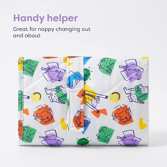 Bambino Mio, On The Move Changing Mat - Lightweight, Foldable and Portable Nappy Changing Mat, Bold