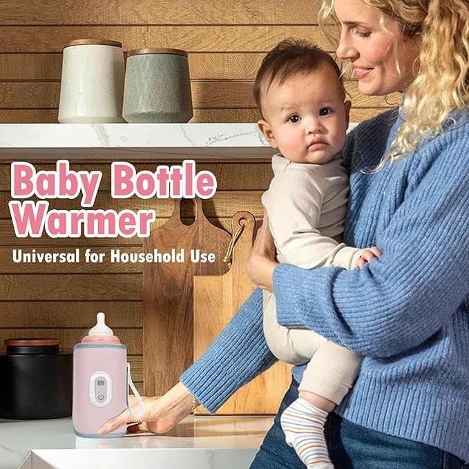 Rechargeable Bottle Warmer - Portable Milk Warmer, Fast Heating Bottle Warming for Breastmilk & Water | Precise Temperature Control, Digital Display for Travel, Mom & Dad, Home Nursery