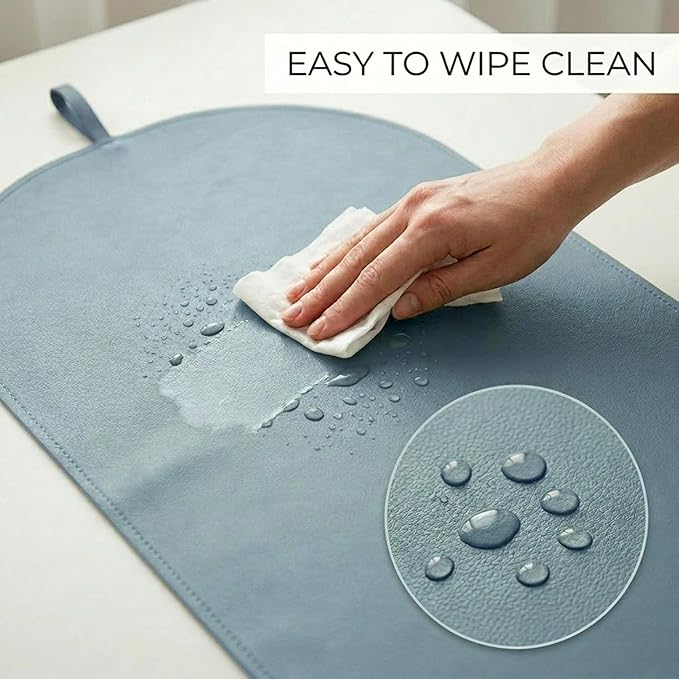 Beautiful Portable Baby Changing Pad - Wipeable and Easy to Clean Diaper Changing Mat - The Perfect Waterproof Vegan Leather Pad for Traveling