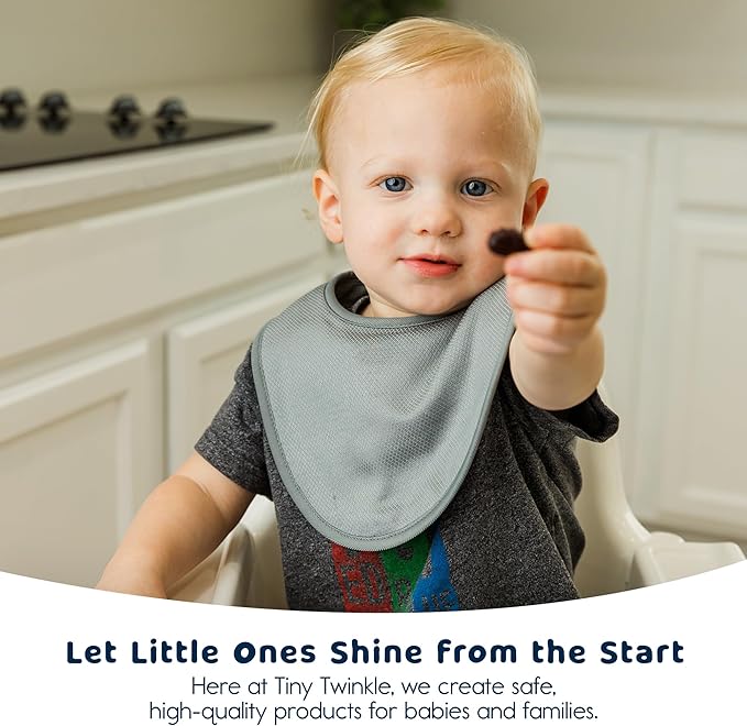 Tiny Twinkle Baby Feeding Bibs - Waterproof and Absorbent Infant Drool and Feeding Baby Bibs