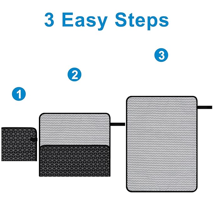 Accmor Portable Diaper Changing Pad, Waterproof Baby Changing Mat, Foldable Portable Travel Changing Pads for Baby, Black