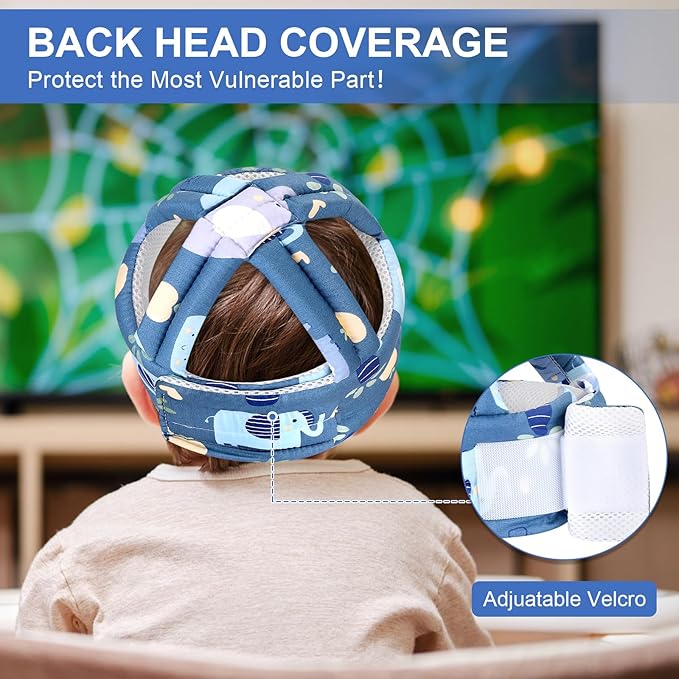 Accmor Baby Helmet for Crawling Walking, Cute Toddler Head Protector Adjustable No Bumps and Soft Cushion, Breathable Infant Safety Cap for Boys Girls Learning to Walk