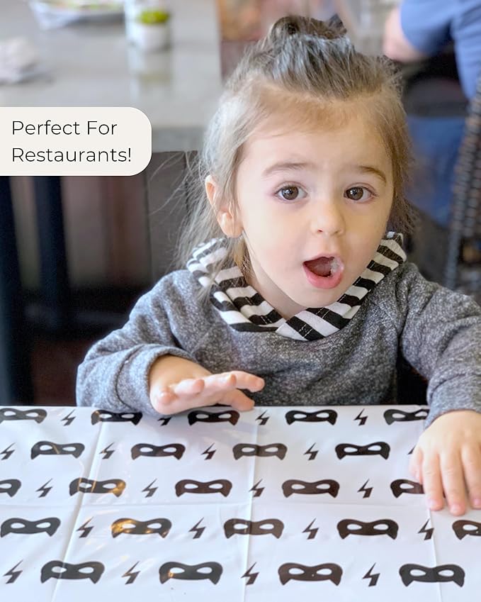 Hippypotamus Disposable Placemats Baby - Pack of 45 BPA Free Table Toppers for Kids and Toddlers - Extra Sticky Travel Mat for Restaurant (Cream/Sage/Blush)