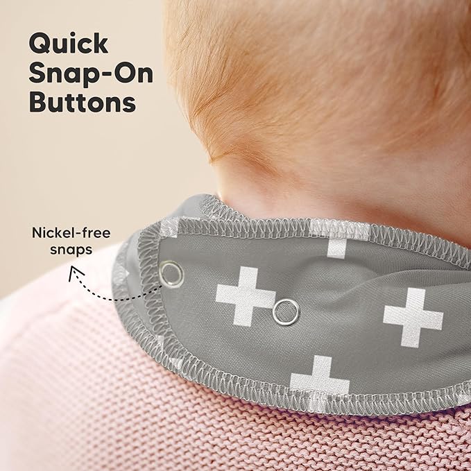 KeaBabies 8-Pack Organic Baby Bandana Bibs for Boys, Girls - Super Absorbent Triangle Baby Bibs for Drooling and Teething Infant, 100% Cotton Extra Soft for Newborn, Infant 0-36 Months (Crossroads)