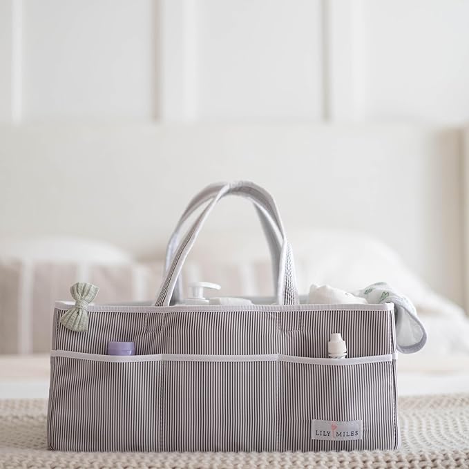 Lily Miles Extra Large Diaper Caddy - Bundle of 2 - Caddy Organizers for Baby Diapers, Wipes or Essentials