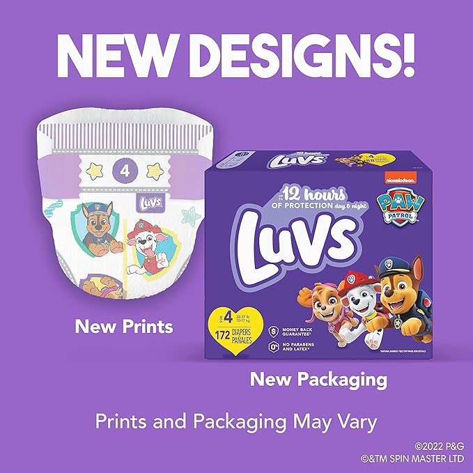 Luvs Size 7 Baby Diapers, Platinum Protection Bluey Diapers for Day & Night, Size 7, 54 Count (Packaging May Vary)
