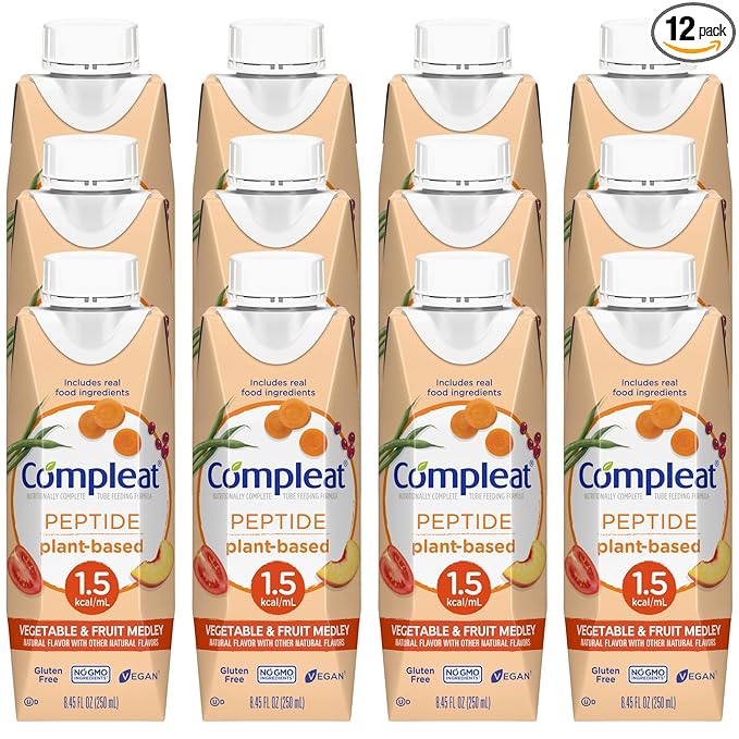 Nestle Compleat Peptide 1.5 Oral Supplement Fruit/Vegetable Medley Flavor 8.45 oz Carton, 12 Count