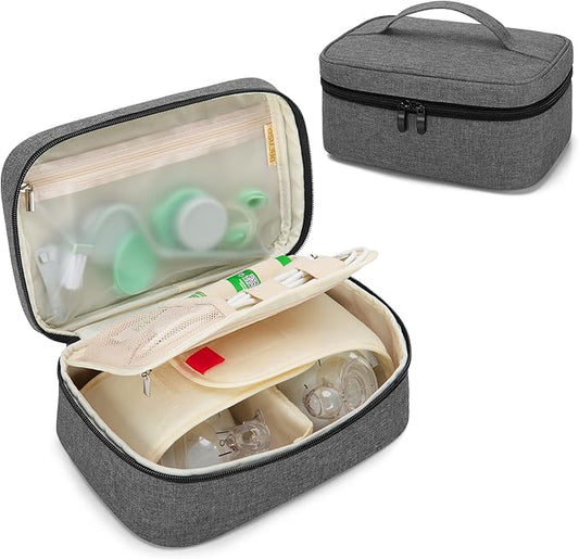 BAFASO Wearable Breast Pump Bag Compatible with Elvie and Momcozy Breast Pump, Case for Wearable Breast Pump and Extra Parts (Patent Pending), Gray