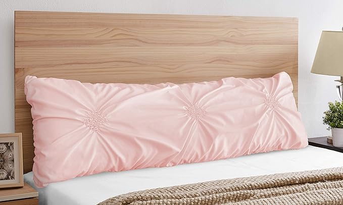 Sweet Jojo Designs Solid Color Blush Pink Shabby Chic Body Pillow Case Cover for Harper Collection (Pillow Not Included)