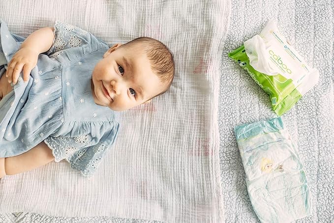 Caboo Tree Free Bamboo Baby Wipes, Eco Friendly Naturally Derived for Sensitive Skin, Resealable Peel Tab Travel, 72 Count (Pack of 2)