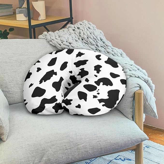 Black Cow Spots Nursing Pillowcase Washable Nursing Pillow Cover for Baby Girl Boy Breast Feeding Pillowcases Soft Newborn U-Shaped Breastfeeding Pillow Covers Cushion Cover