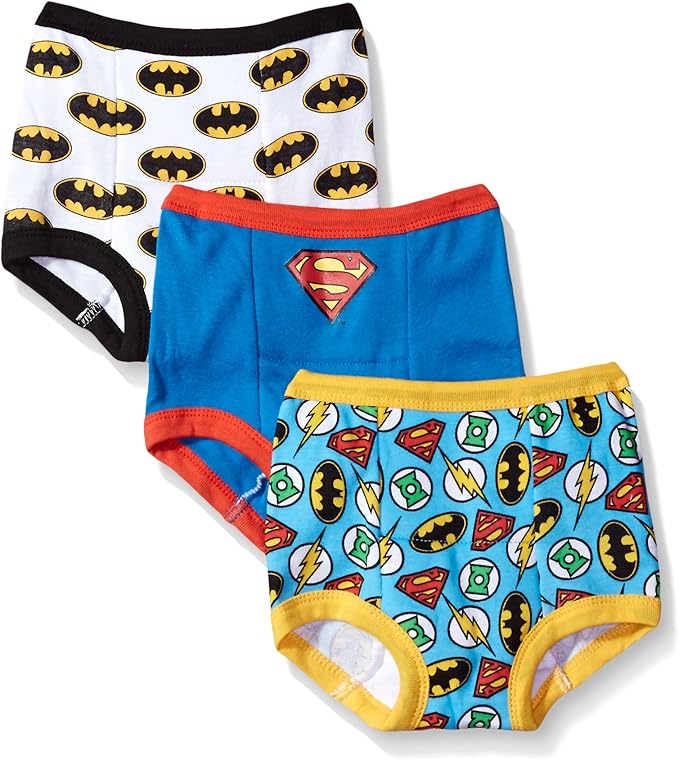 DC Comics Unisex Baby Toddler Potty Training Pants With Superman, Batman & Wonder Woman With Success Chart & Stickers