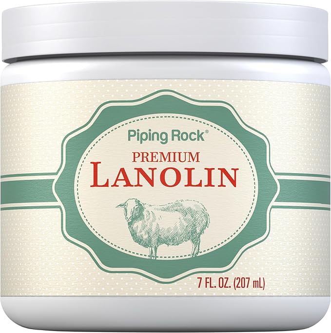 Piping Rock Lanolin Nipple Cream | 7 fl oz | Moisturizing & Soothing Balm for Skin, Face, and Body | Non-GMO, Free of Parabens, SLS & Fragrances