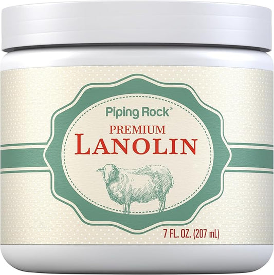 Piping Rock Lanolin Nipple Cream | 7 fl oz | Moisturizing & Soothing Balm for Skin, Face, and Body | Non-GMO, Free of Parabens, SLS & Fragrances