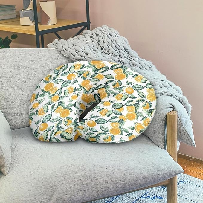 Classic Orange Nursing Pillow Cover for Baby Boy Girl Breastfeeding Nursing Pillow Slipcovers Super Soft Not Easy to Fade and Pilling