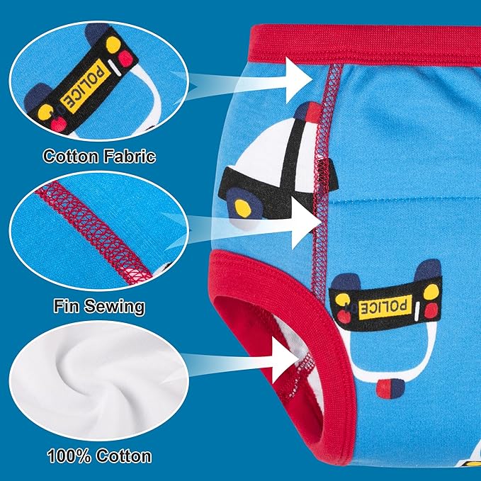 BIG ELEPHANT 10-Pack Baby Potty Training Underwear, Soft 100% Cotton Absorbent Training Pants for Boys & Girls, 9-10Y