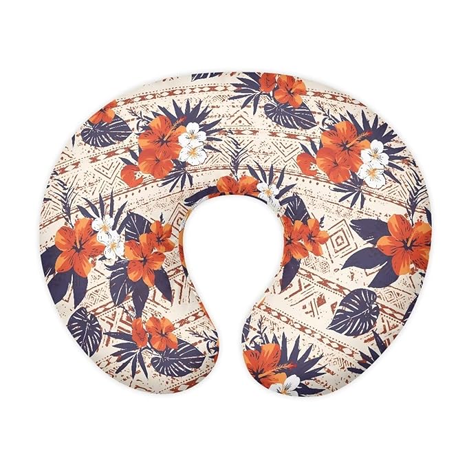 Aztec Tribal Nursing Pillowcase, Hibiscus Flower Nursing Pillow Cover, Ethnic Style Soft Breathable for Moms Baby Nursing Pillow Cover, Machine Washable