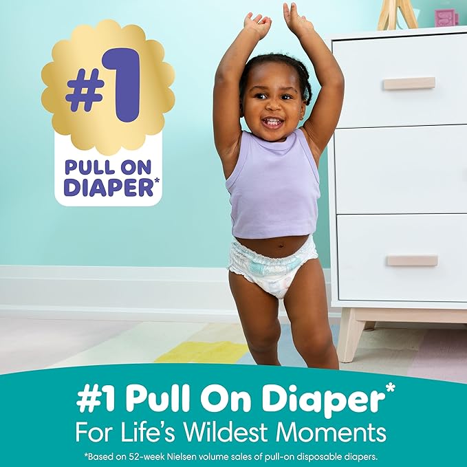 Pampers Pull On Cruisers 360° Fit Disposable Baby Diapers Size 7, One Month Supply (88 Count) with Ultra Clean Baby Wipes 12 Flip-Top Packs (936 Wipes Total)