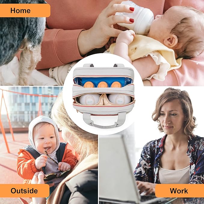 Damero Wearable Breast Pump Bag with Ice Pack Compatible with Elvie, Momcozy and Medela Breast Pump, Carrying Bag for Wearable Breast Pump, Bottles, Pump Parts and More, Patent Design