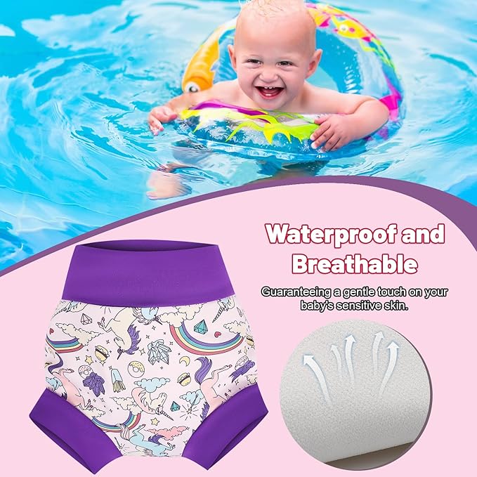 MOEMOE Baby Reusable Swim Diapers 3Pcs Comfortable Waterproof Baby Swim Diapers for Boys and Girls Swim Lesson XL/5T