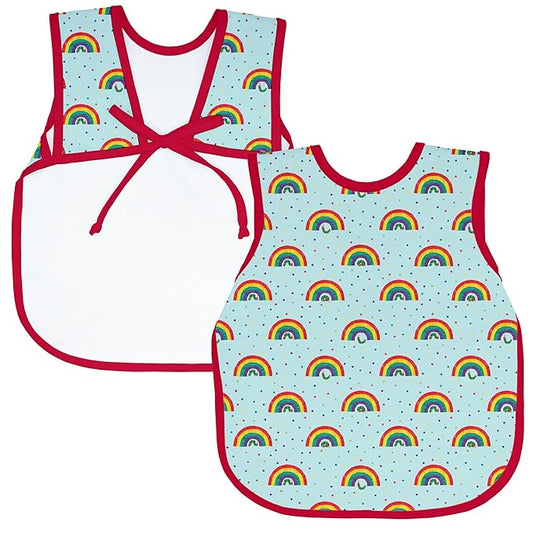 BapronBaby Eric Carle Rainbow Caterpillar Bapron - No Neck Tie Safer Bib for Baby & Toddler - Soft Waterproof Stain Resistant - Machine Washable - Sz Preschool 3-5yrs