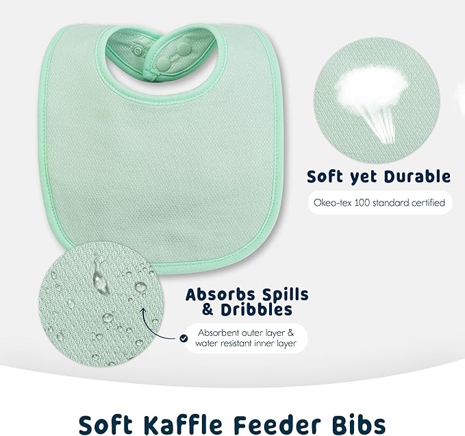 Tiny Twinkle Baby Feeding Bibs - Waterproof and Absorbent Infant Drool and Feeding Baby Bibs