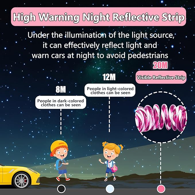 Toddler Harness Walking Leash- Child Anti Lost Wrist Link - Child Safety Harness - Upgrade with Reflective(6.5ft) - for Boys and Girls,Not Easy to Open Without Key (Pink)