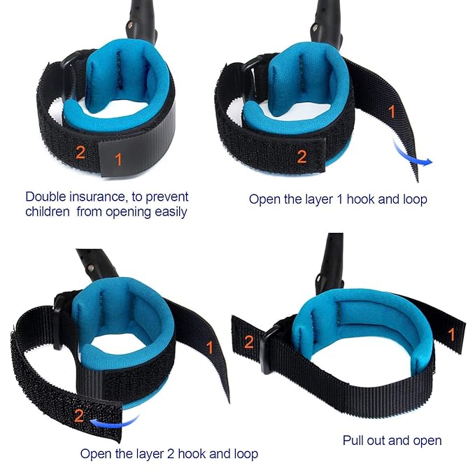 Anti Lost Safety Wrist Link Child Safety Harness Strap Rope Leash Walking Hand Belt Band Wristband(1.5m Blue)