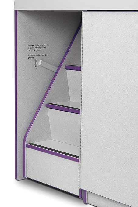 Jonti-Craft Rainbow Accents 5145JC004 Diaper Changer with Stairs, Left, Purple