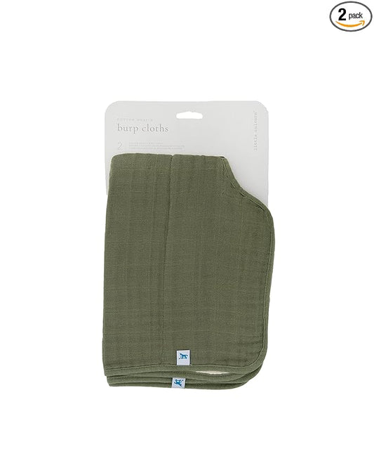Little Unicorn Ultra-Absorbent Premium Burp Cloth 2 Pack | Soft on Baby's Skin | Larger Size | Ergonomic Design | Set of 2 (Fern)