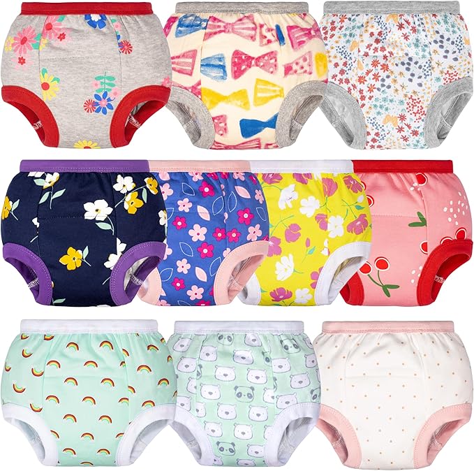 BIG ELEPHANT Potty Training Underwear, 100% Cotton Absorbent Unisex Toddler Pee Pants for Boys Girls
