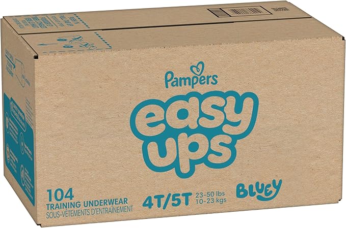 Pampers Training Pants - Easy Ups Boys & Girls Bluey - Size 4T-5T, 104 Count, Children's Potty Underwear (Packaging May Vary)