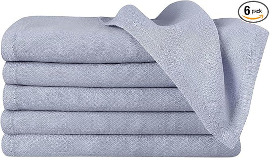Deluxe 100% Natural Cotton Birdseye Cloth Diapers for Babies - Absorbent Cloth Diapers Burp Cloths - Chambray - 6 Pack