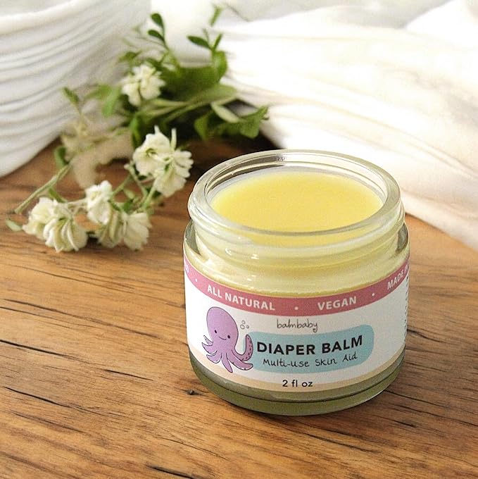 Diaper Balm by Balm Baby – Natural Organic Diaper Rash Cream & Multipurpose Baby Skin Ointment with Organic Calendula, Vegan - Soothing, Healing, Moisturizing – Newborn Cradle Cap