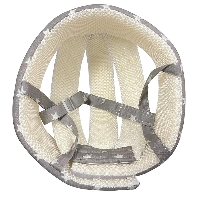 Baby Helmet Toddler Children Headguard Infant Head Cushion Protective Harnesses Cap Soft Adjustable Kid Hat Head Protector (Gray Star)