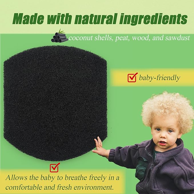 PurifyLogix Diaper Pail Deodorizers Activated Charcoal Filter Refills Compatible with Ubbi Diaper Pail | 6 Pack Carbon Filter | Precise fit | Thickened | Natural, Odor Eliminator, Keep Home Fresh