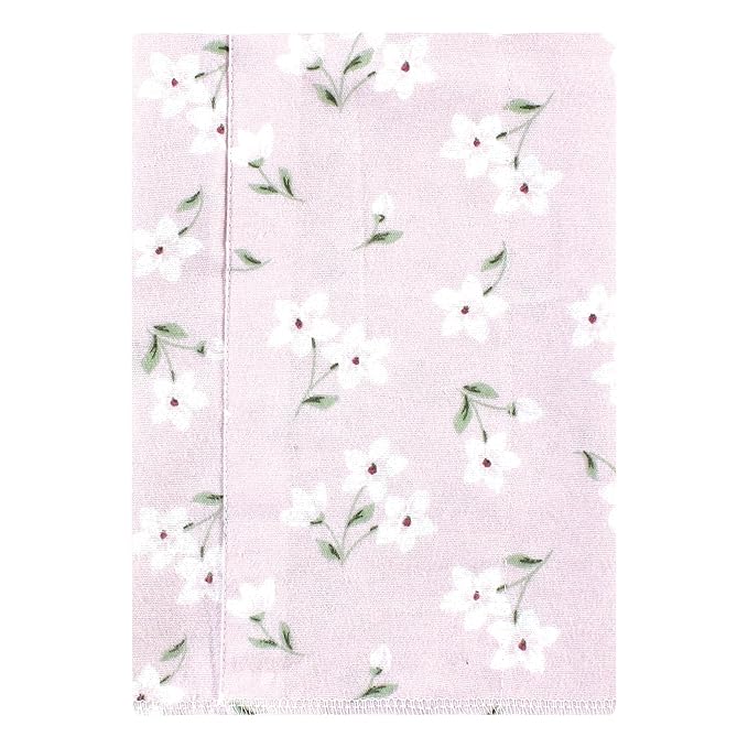 Hudson Baby Unisex Baby Cotton Flannel Burp Cloths, Purple Dainty Floral 4 Pack, One Size