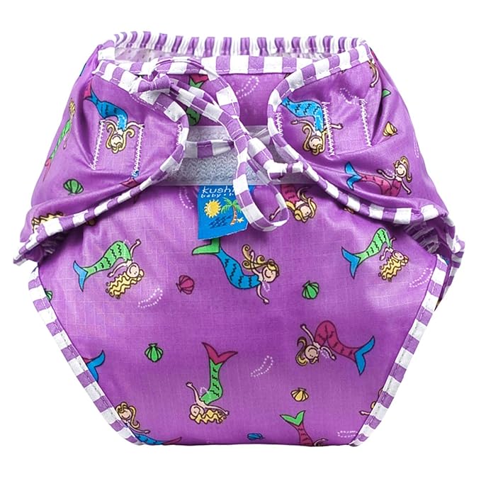 Kushies Swim Diaper, Medium, Green Daisy Print