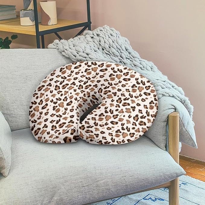 Nursing Pillow Cover with Zipper Covers Brown Leopard Ultra Soft Breastfeeding Cover for Nursing Pillow Unisex Nursing Pillow Slipcovers Machine Wash & Quick Dry