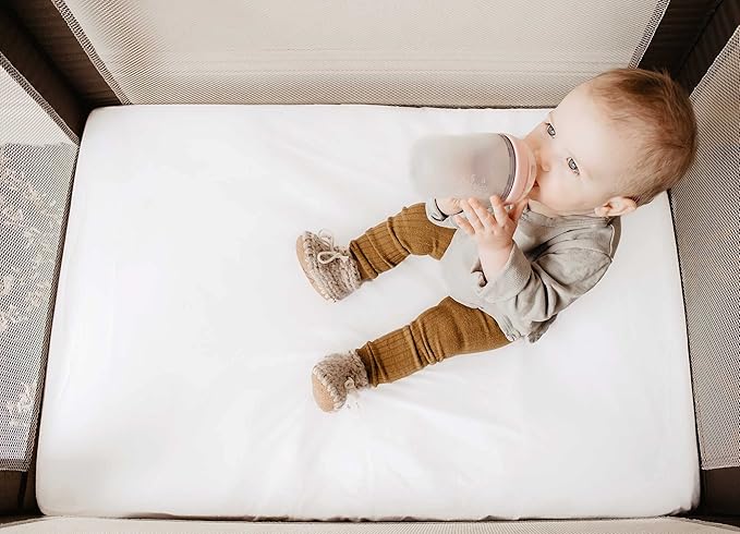 SheetWorld Baby Fitted Bassinet Sheet 15 x 33 inches, 100% Cotton Jersey Hypoallergenic Sheet, Unisex Boy Girl, Organic White, Made in USA