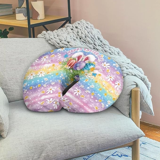 Breastfeeding Pillow Slipcover for Baby with Daisy Butterfly Easter Egg and Rabbit Print Breastfeeding Nursing Pillow Slipcovers Super Soft Baby Essentials