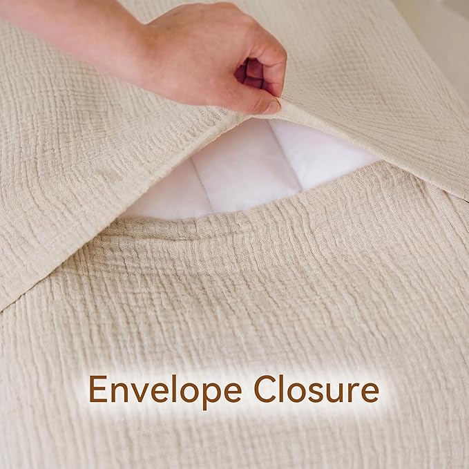 Muslin Baby Lounger Cover 1 Pack, Cotton Soft Breathable Infant Nest Slipcover, Envelope Closure, Compatible with Snuggle Me Loungers, Machine Washable, Cover Only, for Boys Girls(Beige)