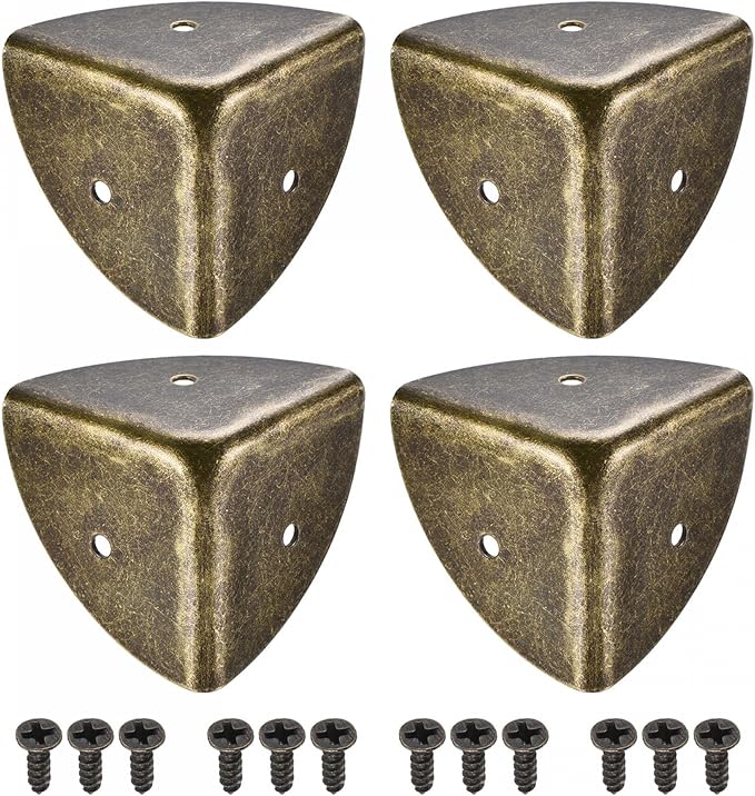 uxcell 40x40x40mm Metal Box Corner Protectors Edge Guard Bronze Tone 8pcs for Table Corners and Desk Corners