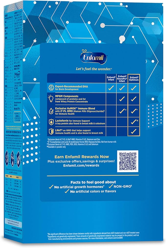 Enfamil Optimum (Enspire), Our Closest Formula to Breast Milk, Immune-Supporting Lactoferrin and Brain-Supporting DHA Baby Formula, 30 Oz Refill, (Pack of 2)