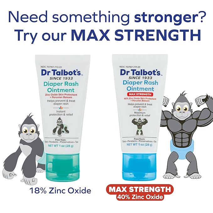Dr. Talbot's Baby Diaper Rash Ointment - 1 oz - Zinc Oxide Skin Protectant with Peruvian Balsam - Treats and Prevents Rash