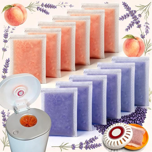 PurifyLogix 12 PCS Diaper Pail Deodorizers for Munchkin Step and Pail Diaper Pails, Activated Carbon Refills for Arm & Hammer Puck Baking Soda Cartridge (3.5"), 6* Lavender & 6* Peach Flavor