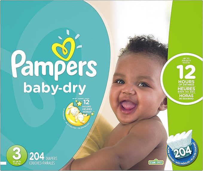 Pampers Baby Dry Diapers - Size 3-204 ct