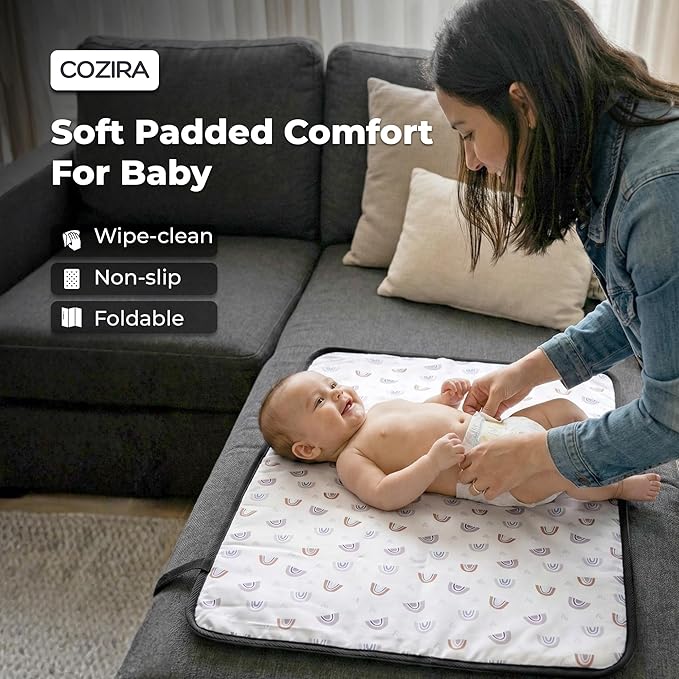Waterproof Baby Changing Pad Liners - 3 Layer Quilted Absorbent Diaper Changing Mat - Reusable Washable Changing Table Pad - 13.8 x 23.2 Inch - Black