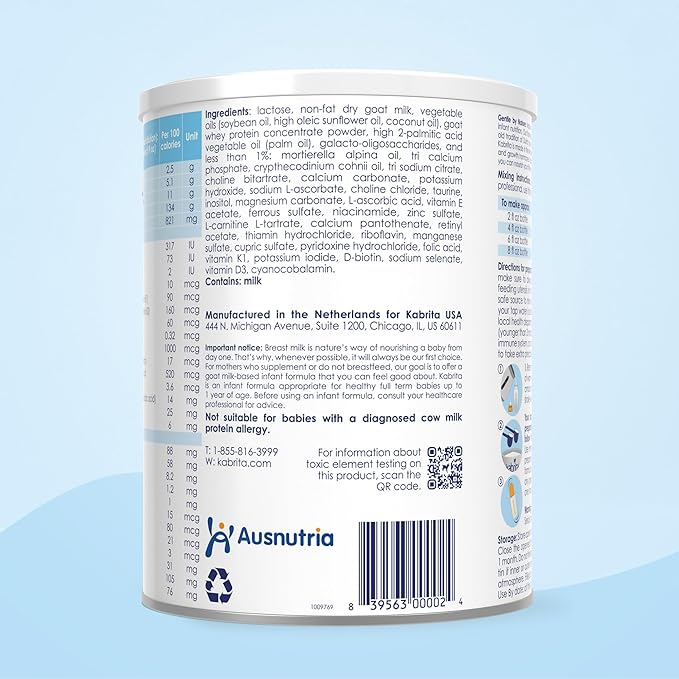 Kabrita Goat Milk-Based Infant Formula Powder, Designed for Gentle Digestion, Gentle Alternative to Cow’s Milk, with Iron, DHA, ARA & Prebiotics, for Infants 0–12 Months, Non-GMO, 28 oz (Pack of 6)